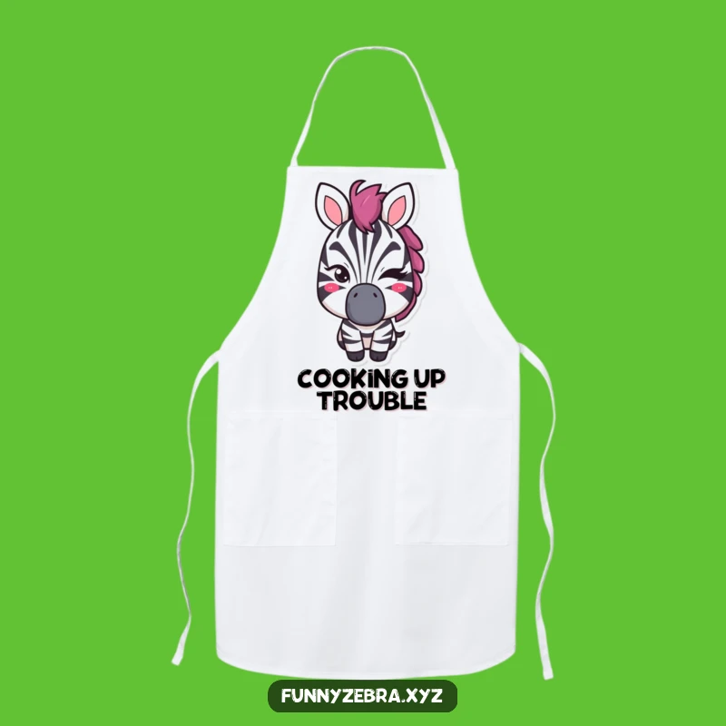 Funny Winking Zebra Apron: Cook with a Wink in This Funny Kitchen Essential