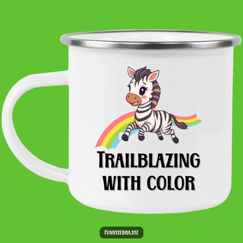 Adventure Funny Kawaii Zebra Rainbow Gallop Camping Mug: Outdoor Fun