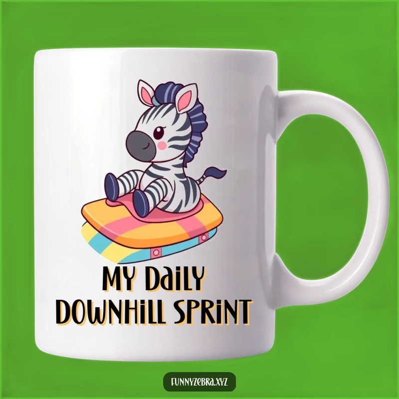 Funny Kawaii Zebra Ramp Slide Mug - Hilarious Gift for Animal Lovers