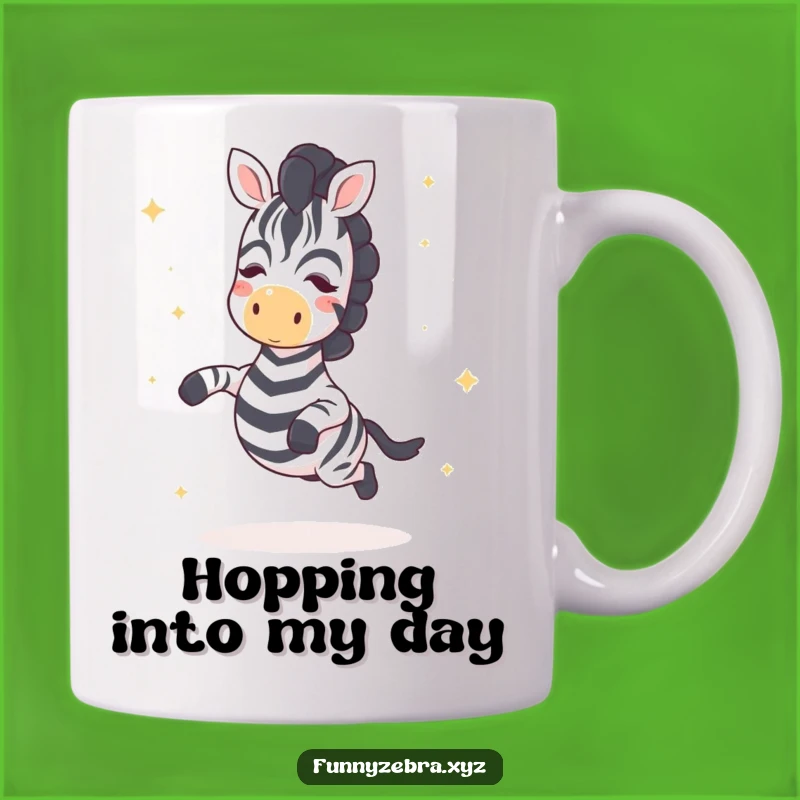 Funny Kawaii Zebra Star Hop Mug: Joyful Sprinkled Animal Gift