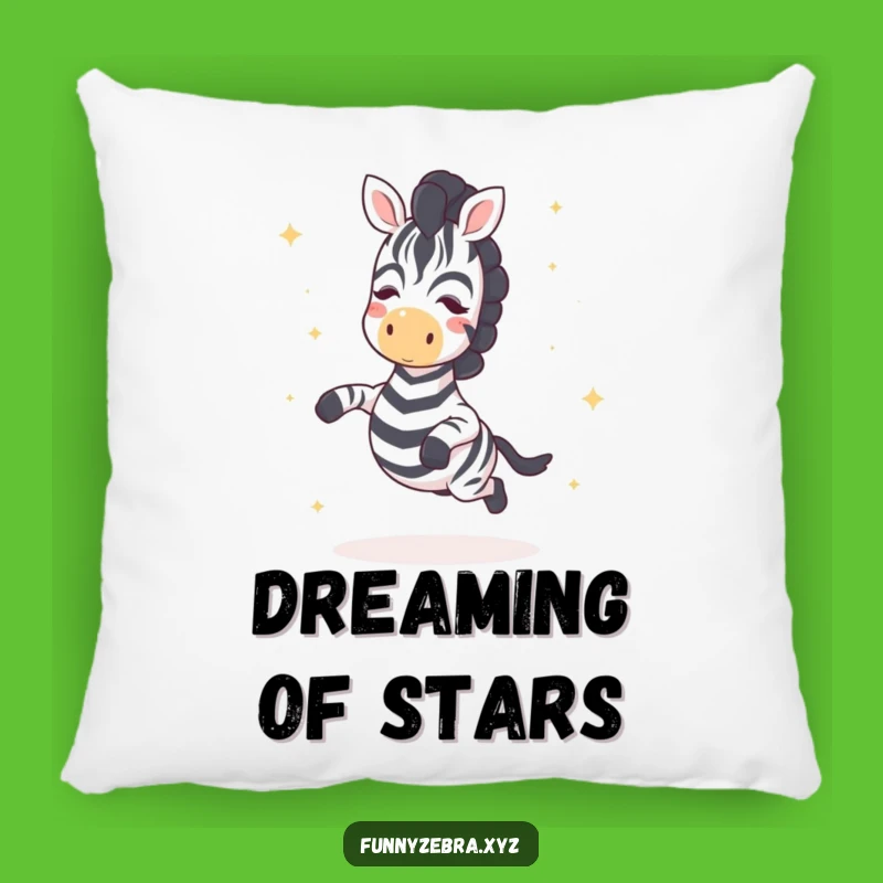 Comfy Funny Kawaii Zebra Star Hop Pillow: Cozy Accent for Magical Spaces