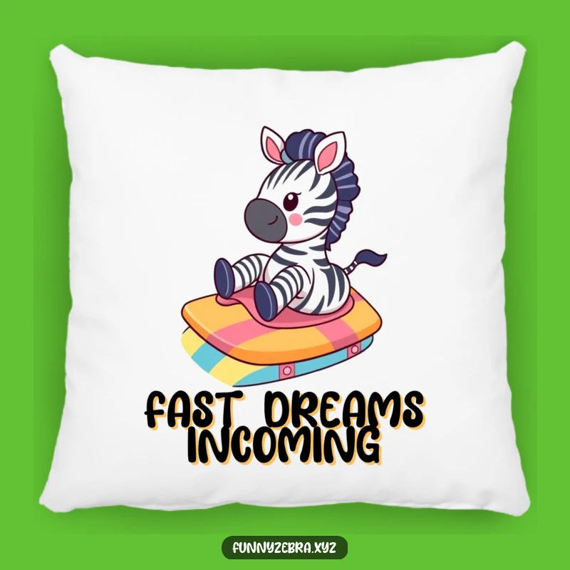 Cozy Funny Kawaii Zebra Ramp Slide Pillow - Soft Comfort with a Laugh