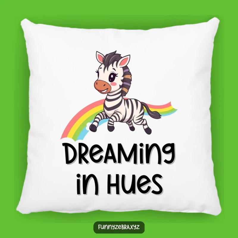 Comfy Funny Kawaii Zebra Rainbow Gallop Pillow: Cozy Accent Gift