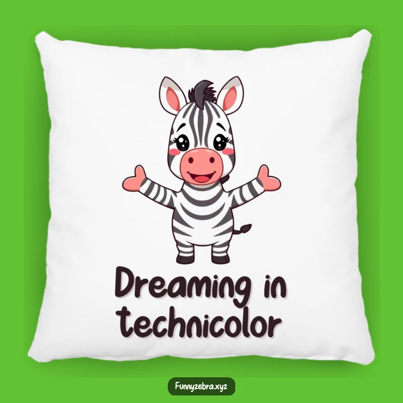 Funny Zebra Rainbow Greeting Pillow: Add Soft Comfort and Funny Cheer