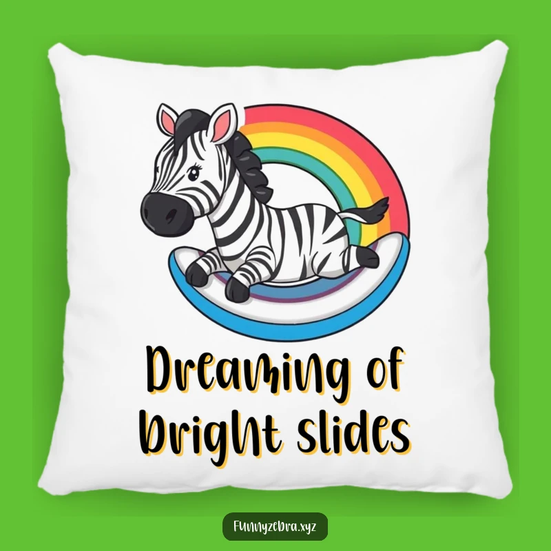 Funny Rainbow Zebra Slide Pillow: Cozy Up with Colorful Joy!