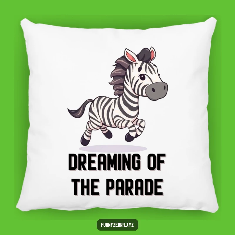 Funny Galloping Zebra Streamer Pillow: Cozy Up with Party Vibes!