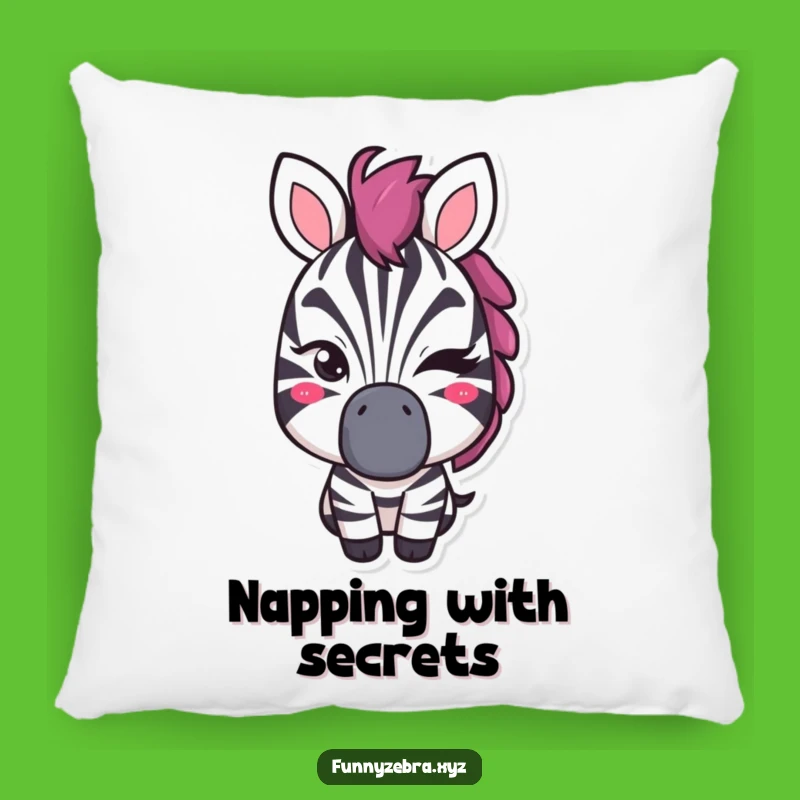 Funny Winking Zebra Pillow: Soft Comfort with a Mischievous Touch