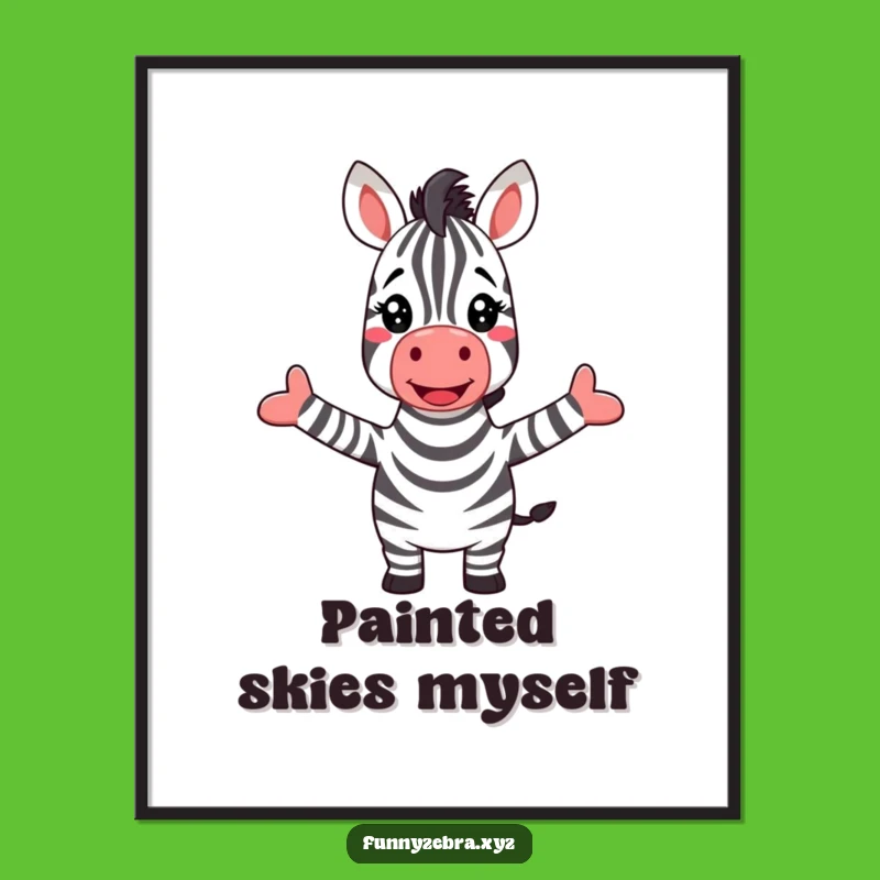 Funny Zebra Rainbow Greeting Digital Print: Instant Joy, Funny Wall Decor