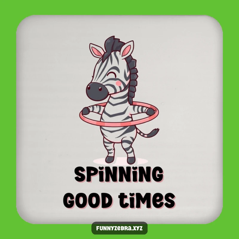 Funny Hula Hoop Zebra Coaster: Protect Surfaces with Playful Fun