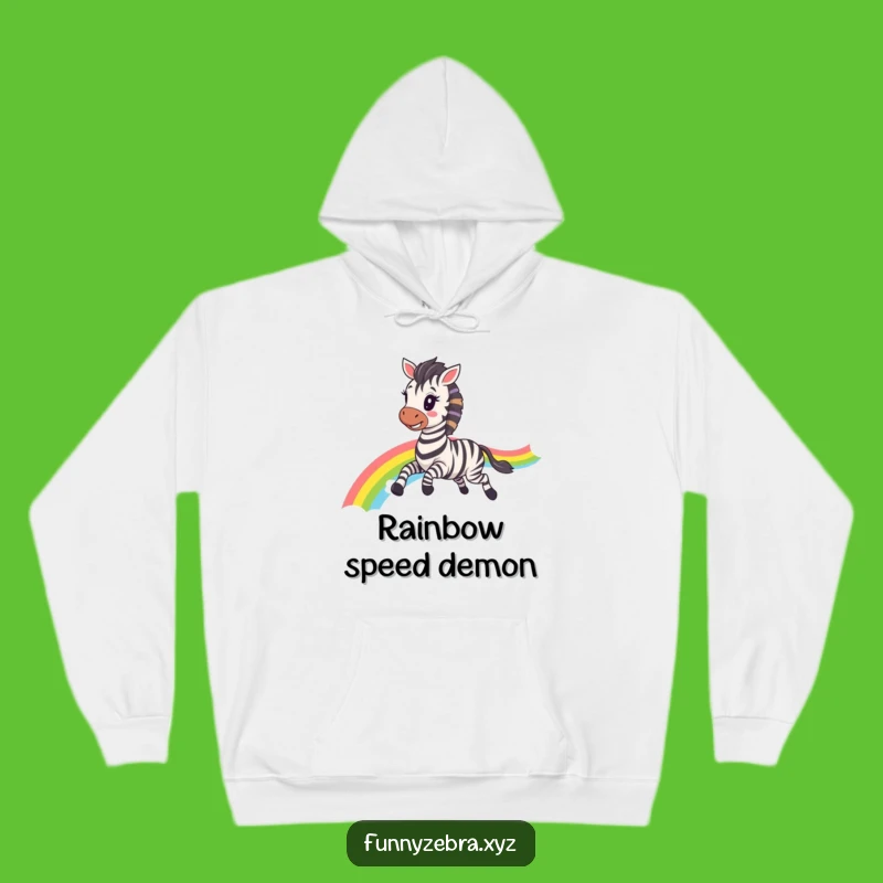 Cozy Funny Kawaii Zebra Rainbow Gallop Hoodie: Warm & Colorful Gift