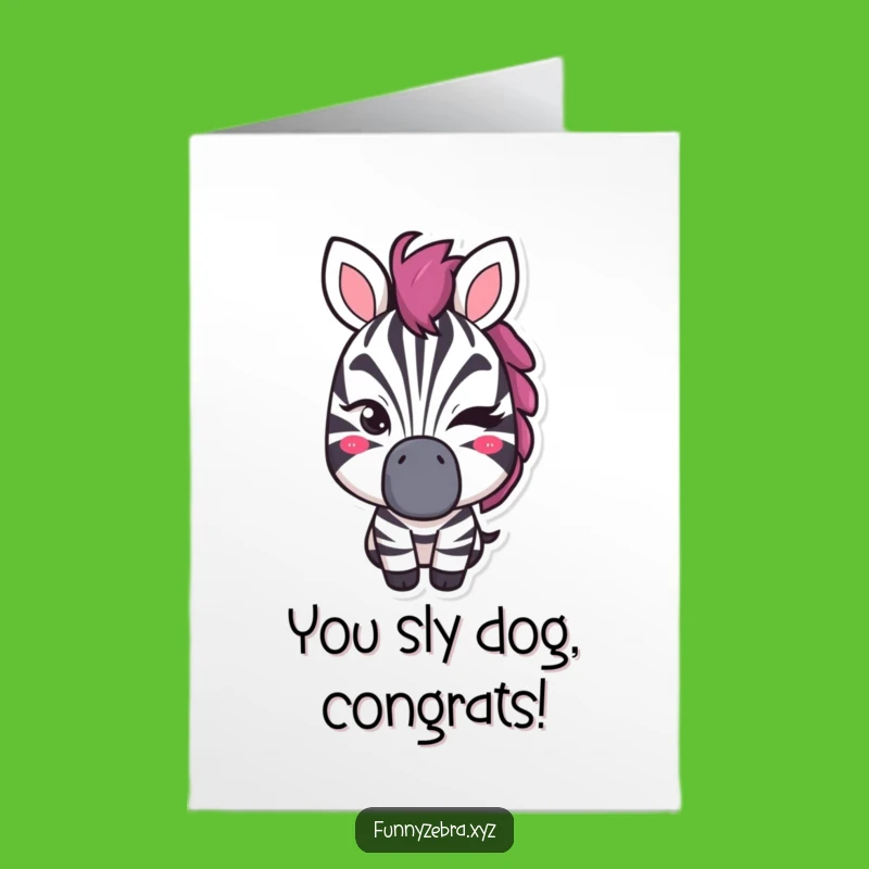 Free Printable Congrats Card: Mischevious Winking Zebra - Humorous Downloadable!