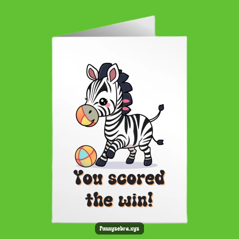 Free Printable Funny Zebra Congrats Card: Playful Bounce Downloadable Greeting!