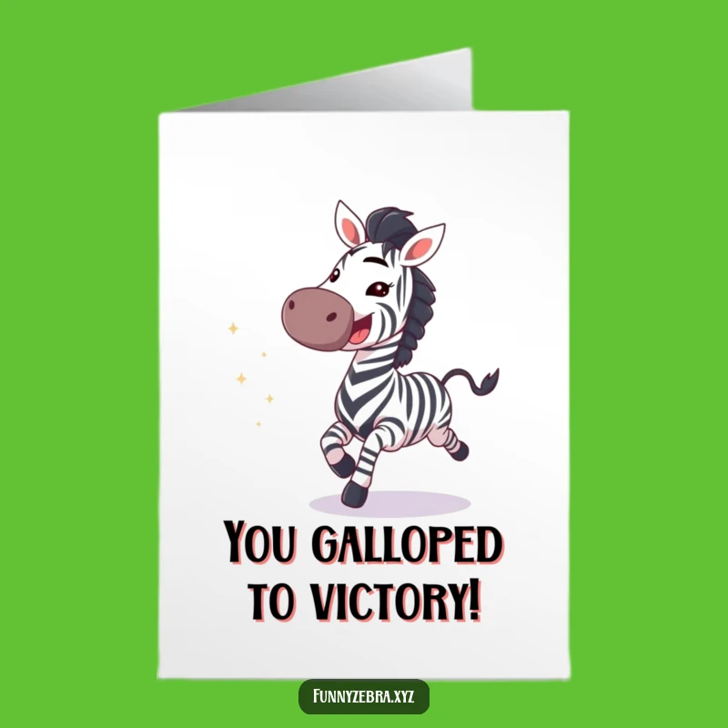Free Printable Funny Zebra Congrats Card: Sparkly Celebration Downloadable Greeting!
