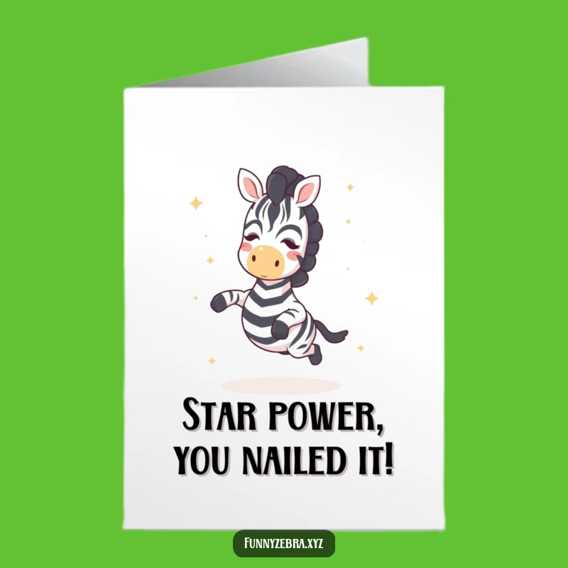 Free Printable Congrats Card: Kawaii Zebra Hop Star Sprinkles for Hilarious Downloadable Gift