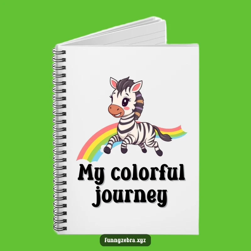 Inspiring Funny Kawaii Zebra Rainbow Gallop Notebook: Journal for Ideas