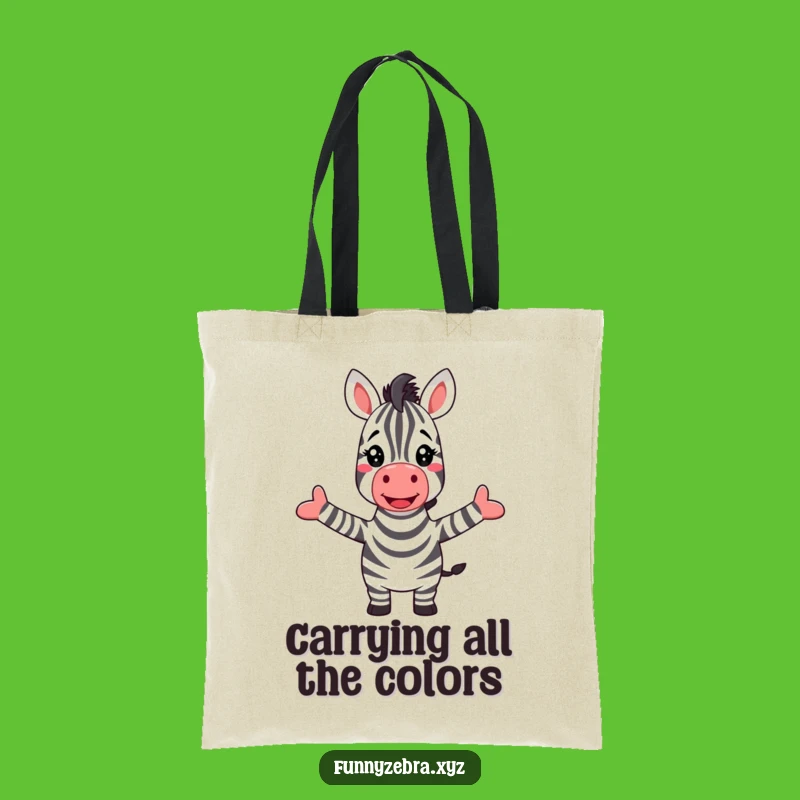 Funny Zebra Rainbow Greeting Tote Bag: Carry Your Fun with This Lively Bag
