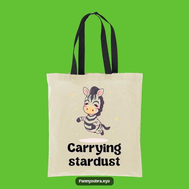 Stylish Funny Kawaii Zebra Star Hop Tote Bag: Sparkly Gift Holder